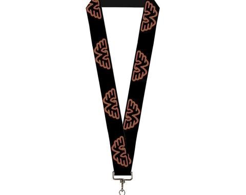 Lanyard - 1.0" - Waylon Jennings Crest Black/Red/Gold
