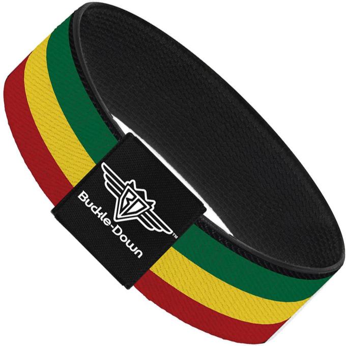 Buckle-Down Elastic Bracelet - Rasta