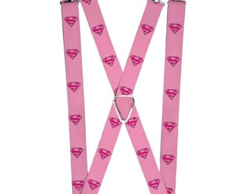 Suspenders - 1.0" - Superman Shield Pink