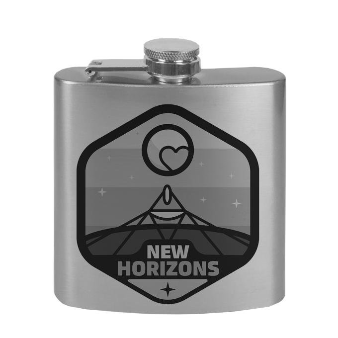 Stainless Steel Flask - 6 OZ - NEW HORIZONS Pluto Tonal Grays