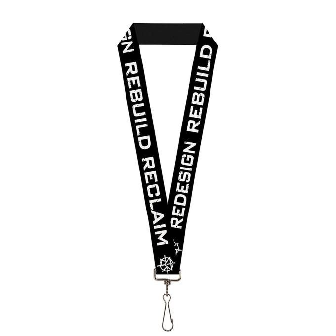 Lanyard - 1.0" - Seth Rollins REDESIGN REBUILD RECLAIM Weathered Black/White