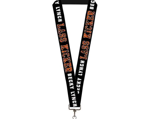 Lanyard - 1.0" -  LASS KICKER-BECKY LYNCH Full Color Black/White/Buffalo Plaid Red