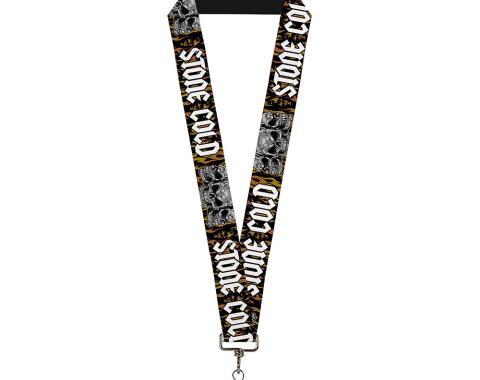 Lanyard - 1.0" -  STONE COLD Steve Austin Flaming Skulls Trio Black/Oranges/Grays/White