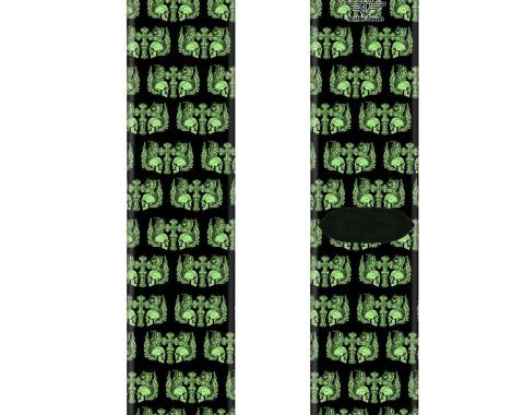 Sock Pair - Polyester - BD Skulls w/Wings Black/Green - CREW