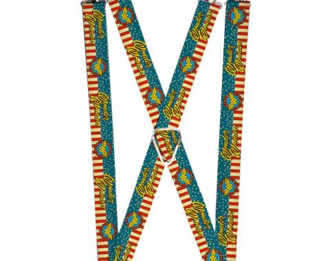 Suspenders - 1.0" - WONDER WOMAN/Logo Americana Red/White/Blue/Yellow