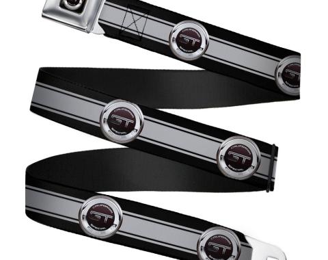 FORD GT CALIFORNIA SPECIAL Emblem Full Color Black/Silvers Seatbelt Belt - FORD GT CALIFORNIA SPECIAL Emblem Stripe Black/Gray/Silvers Webbing