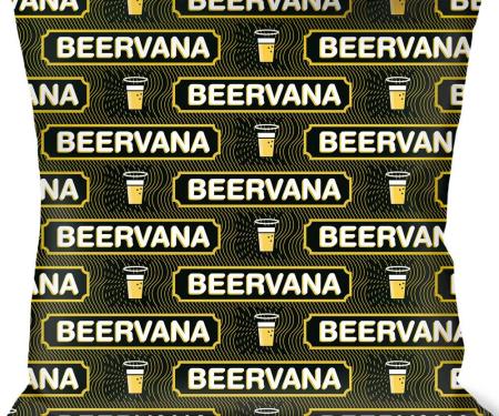 Buckle-Down Throw Pillow - Beer Pint/BEERVANA Rays/Waves Black/Olive