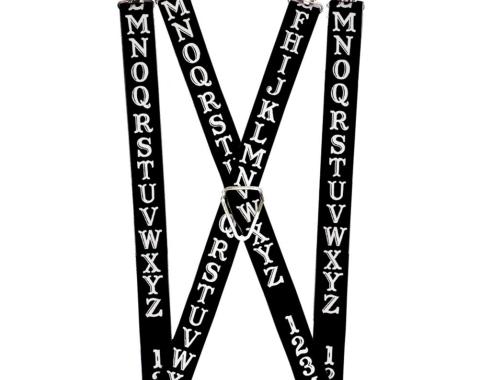Suspenders - 1.0" - Ouija Board Elements6 Black/White