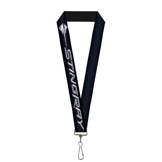 Lanyard - 1.0" - C7 STINGRAY Logo Black/Silver