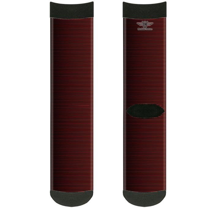 Sock Pair - Polyester - Vertical Stripes Transition Black/Red - CREW