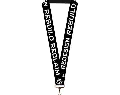 Lanyard - 1.0" - Seth Rollins REDESIGN REBUILD RECLAIM Weathered Black/White