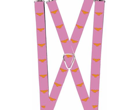 Suspenders - 1.0" - Wonder Woman Logo Pink