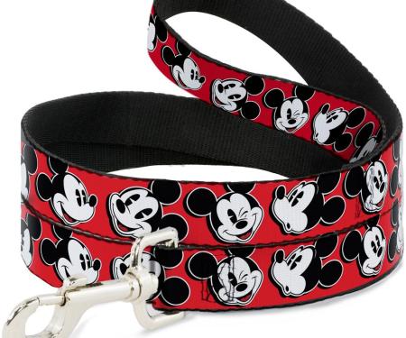 Dog Leash Mickey Mouse Expressions Red/Black/White