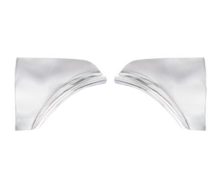 United Pacific Stainless Steel Fender Skirt Scuff Pads For 1959 Chevy Passenger Car (Pair) C1009