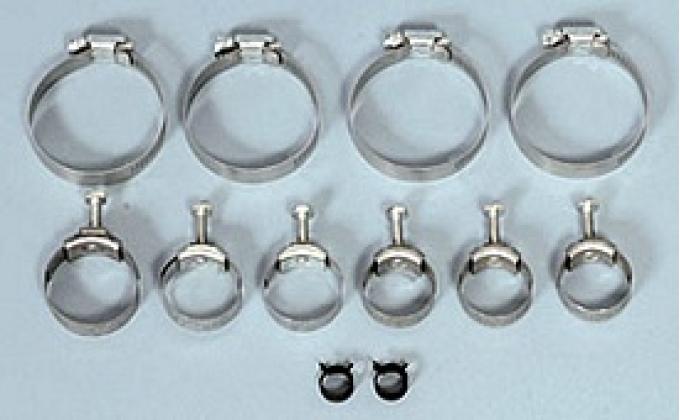 Corvette Radiator/Heater Hose Clamp Kit, For Cars With Air Conditioning, 1979-1981
