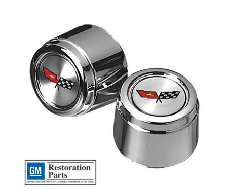 Corvette Wheel Center Cap, Chrome, With Emblem, For Cars With Aluminum Wheels, 1982