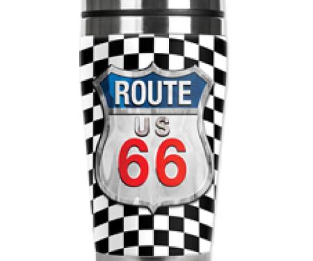 Mugzie® brand Travel Mug - Checkered Flag Route 66
