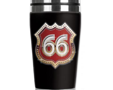 Mugzie® brand Travel Mug - Route 66 Bling (red)