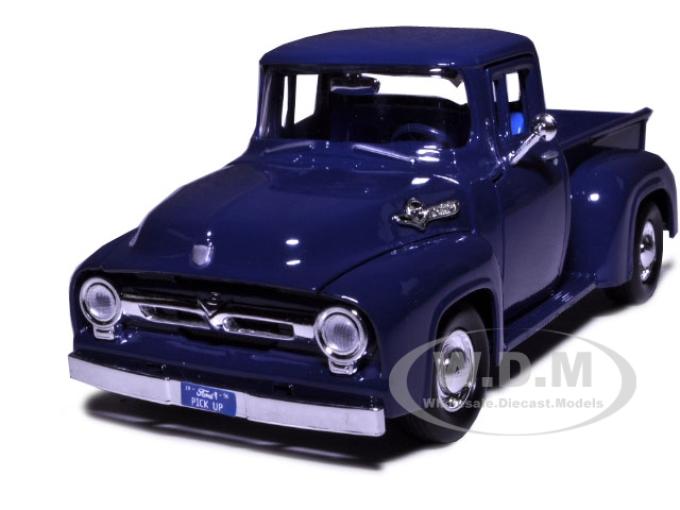 1956 Ford F-100 Pickup Blue 1/24 Diecast Model Car
