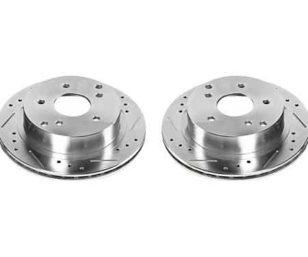 84-87 Rear Brake Rotors - Cross Drilled And Slotted - PowerStop