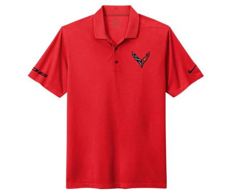 Men's Red C8 Z06 Corvette Nike Dri-Fit Polo