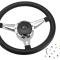 84-89 Black Leather 3 Spoke Steering Wheel w/ Horn Button and Hub