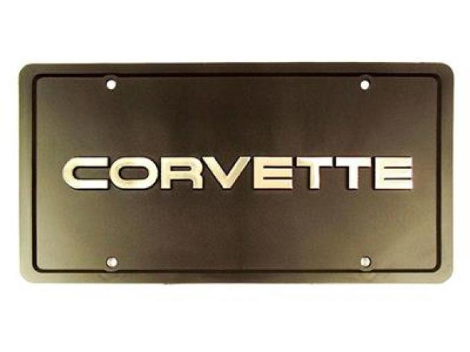 License Plate - Chrome C4 Style Lettering With Black Border