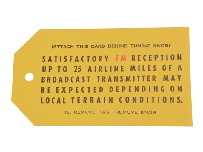 67-69 Radio Antenna Card - Fm
