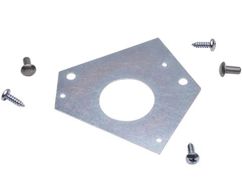 65-67 Clutch Rod Boot Nut Plate - On Firewall With Rivets