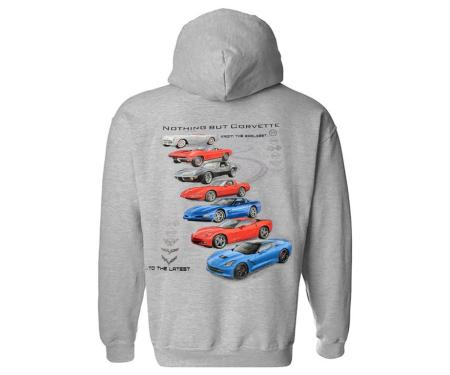Nothing But Corvette Gray Pullover Hoodie / Hooded Sweatshirt