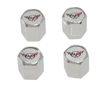 Valve Stem Cap With C5 Logo - Chrome - Set Of 4