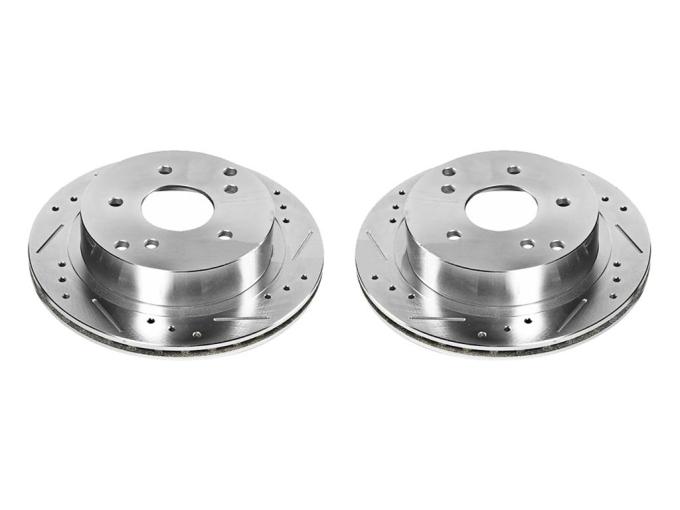 84-87 Rear Brake Rotors - Cross Drilled And Slotted - PowerStop