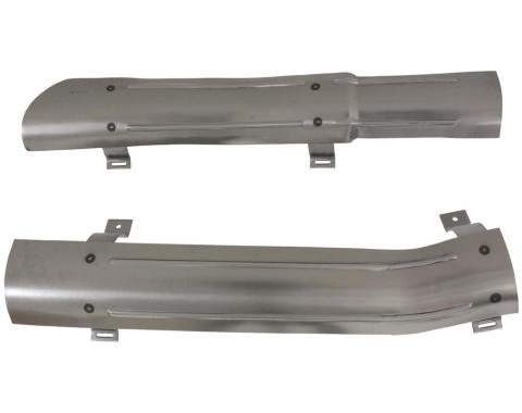 66-67 Exhaust Heat Shield Set - 2 1/2" With Straps And Screws ( Steel )