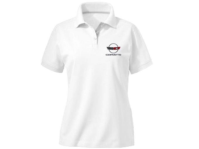 Women's White Fine Pima Pique Polo Shirt with Choice of Emblem