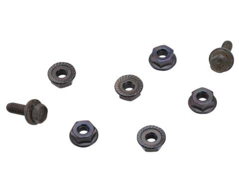 Redline Restomotive® 1968-1972 Chevrolet Corvette Windshield Wiper Door Hinge Mounting Screws and Nuts