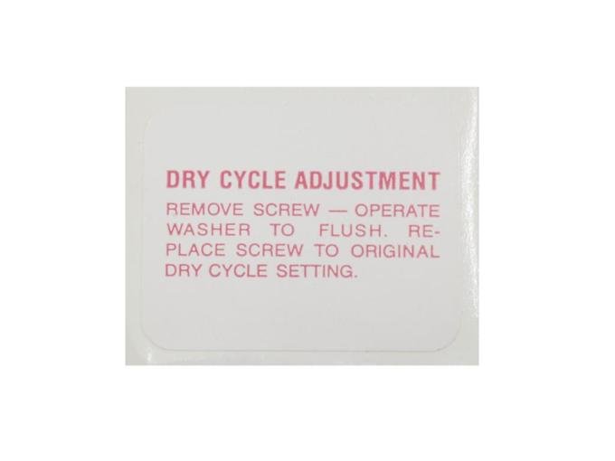 58-62 Decal - Engine Compartment Washer Bottle Dry Cycle Adjustment