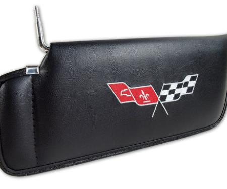CA 1977-1981 Chevrolet Corvette Sunvisor Embroidered with Logo 408720 | 59-96 Black