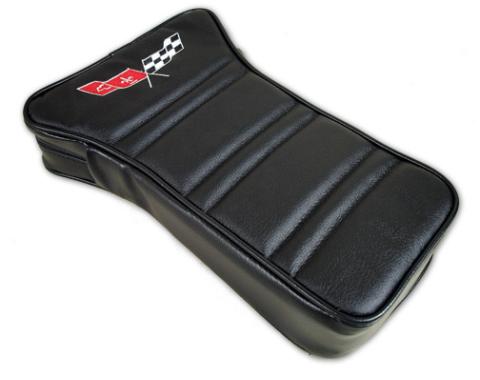 CA 1968-1978 Chevrolet Corvette Center Armrest Embroidered Leather 414920E | 59-96 Black