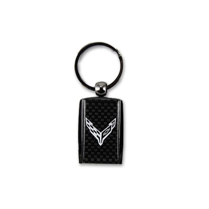 C8 Carbon Fiber Accent Keychain
