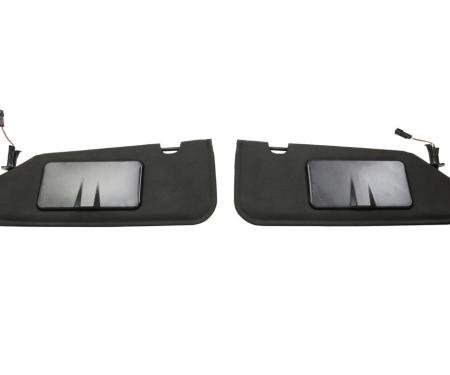 Corvette Sunvisors with Lighted Vanity Mirror, Left & Right, 2005-2013