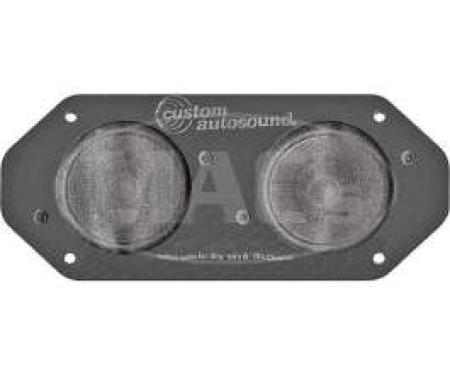 Dual Front Radio Speaker Assembly - 3 - 80 Watt Capacity - Dash Mount - For Cars Without Air Conditioning