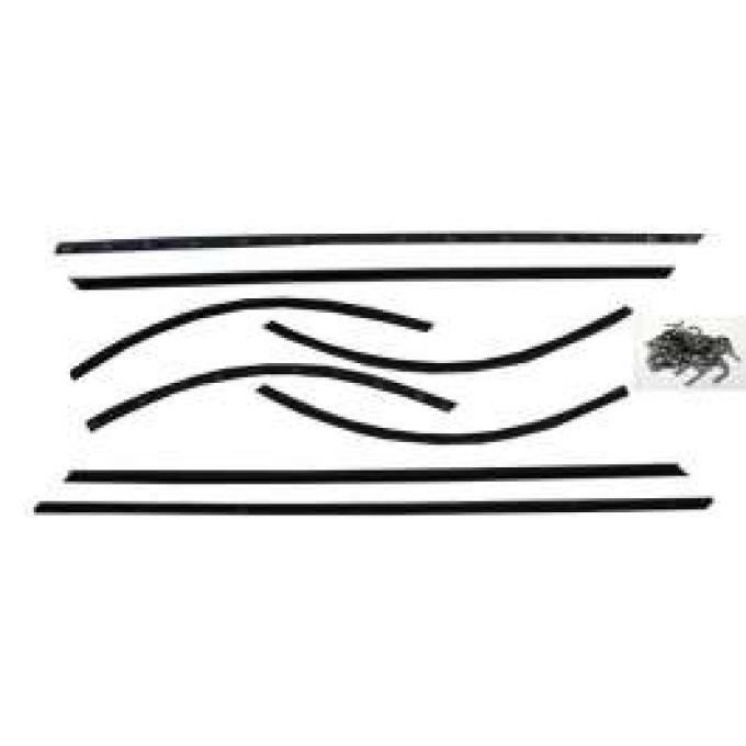 Belt Weatherstrip Kit - Doors and Rear Quarter Windows - Used With Upper Door Chrome - 8 Pieces - 2 Door Formal Hardtop