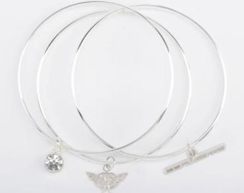 Corvette Logo Triple Bangle Bracelet, with C5 Emblem & Script