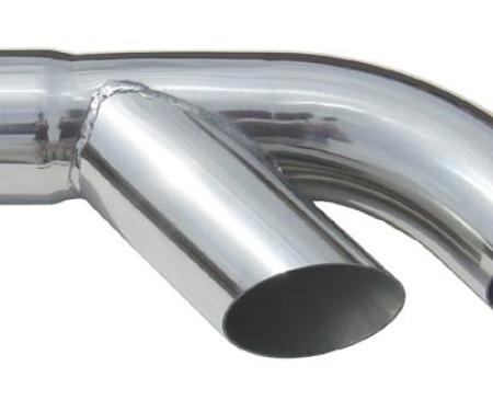 Pypes Exhaust Tail Pipe Tip Set 76-81 Pontiac Trans Am 2.5 in To Dual 22.5 in Slip Fit Clamp On Hardware Not Incl Polished 304 Stainless Steel Pair Exhaust EVT10