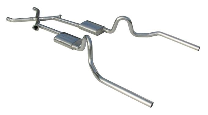 Pypes Crossmember Back w/Xchange Exhaust System 64-74 A-Body Split Rear Dual Exit 3 in Intermediate And Tail Pipe Street Pro Mufflers/Hardware Incl Tip Not Incl Exhaust SGA14S