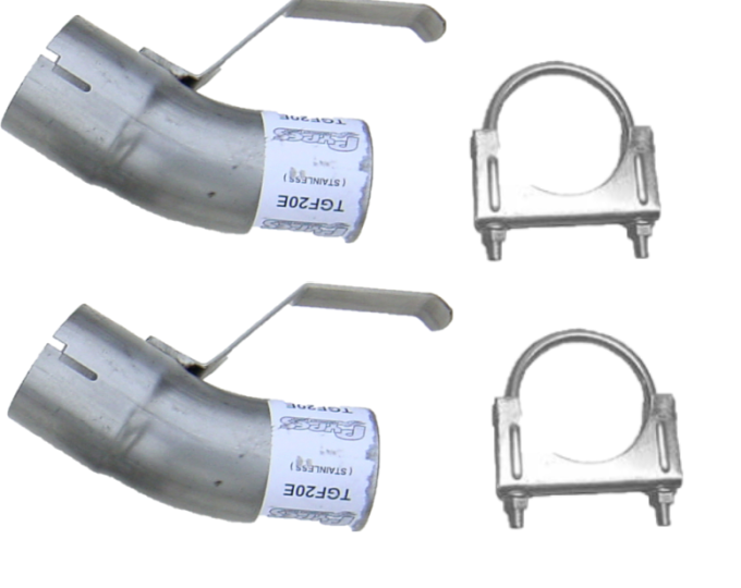 Pypes Tailpipe Conversion Kit 1976-81 Trans AM 2.5 in Dual Splitter Incl (2) Adapters/(2) Clamps Required On SGF70/SGF70S To Mount EVT10 Splitters Natural 409 Stainless Steel Exhaust TGF20E