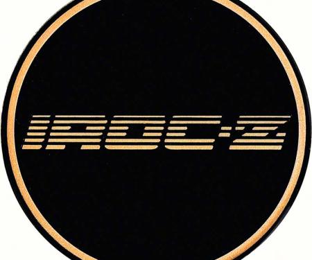 OER 2-1/8" GTA Wheel Center Cap Emblem with Gold IROC-Z Logo and Black Background K151769GD