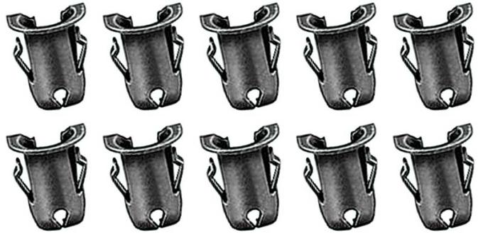 OER Barrel Nut, Fits 1/8" Emblem Stud, Fits 5/32" Hole, Spring Steel, Phosphate Coated, 10 Piece Set *MM2267K