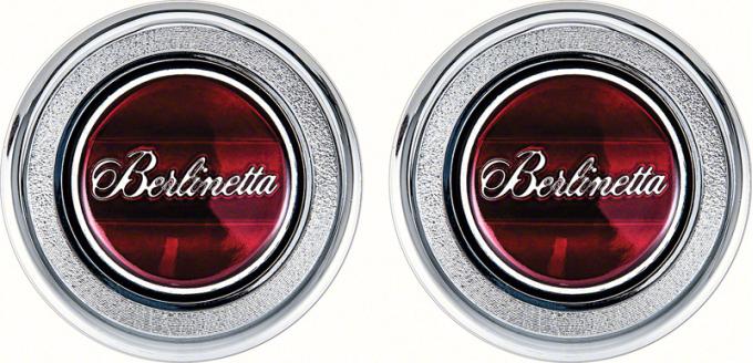 OER 1979-81 Camaro Red Berlinetta Interior Door Panel Emblems K74308