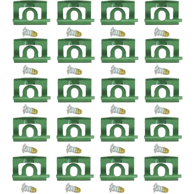 OER 1968-70 Dodge Charger, Rear Window Molding Clip Set, 20 Piece Set MB1172B